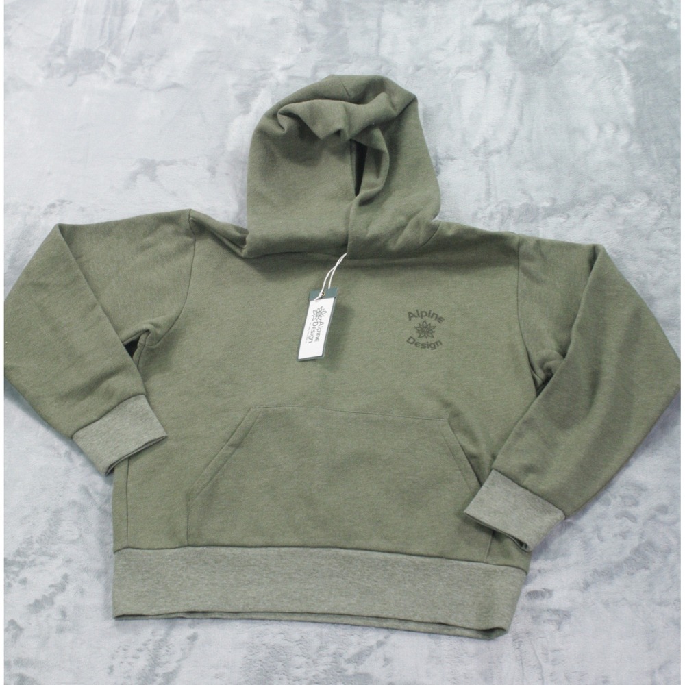 Alpine Design Womens Olive Green Heather Pullover Hoodie Sweatshirt Size S NEW